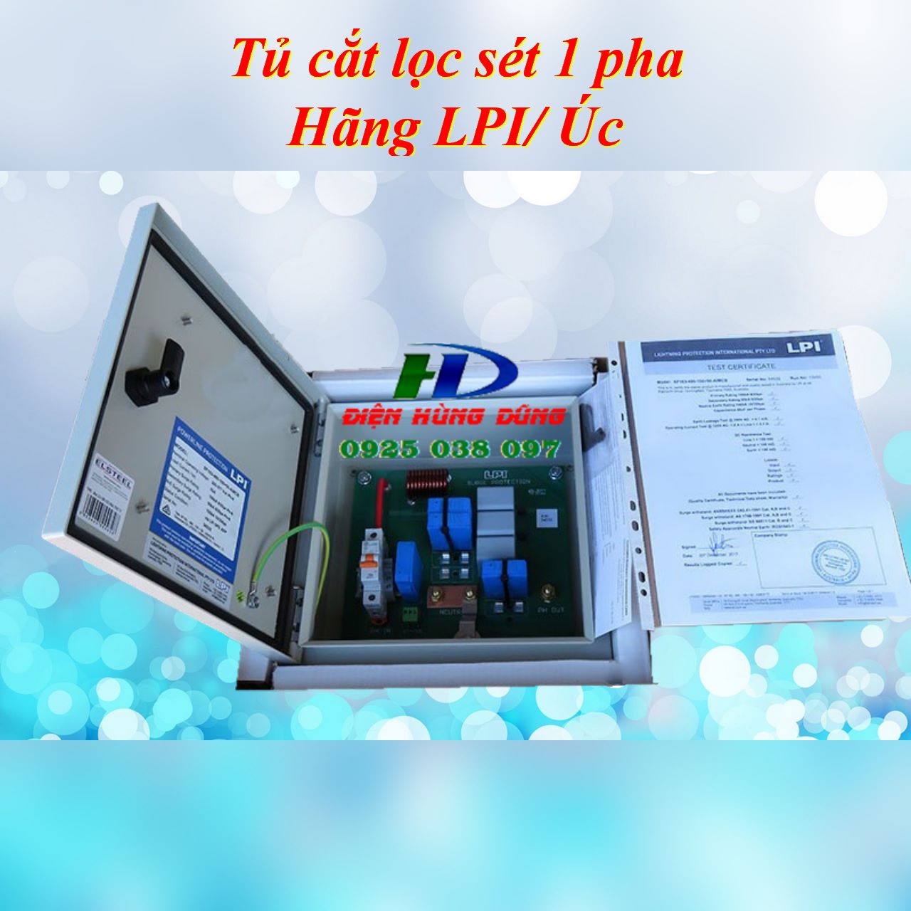 Tủ cắt lọc sét 1 pha 32A LPI SF132-480-150+50-AIMCB