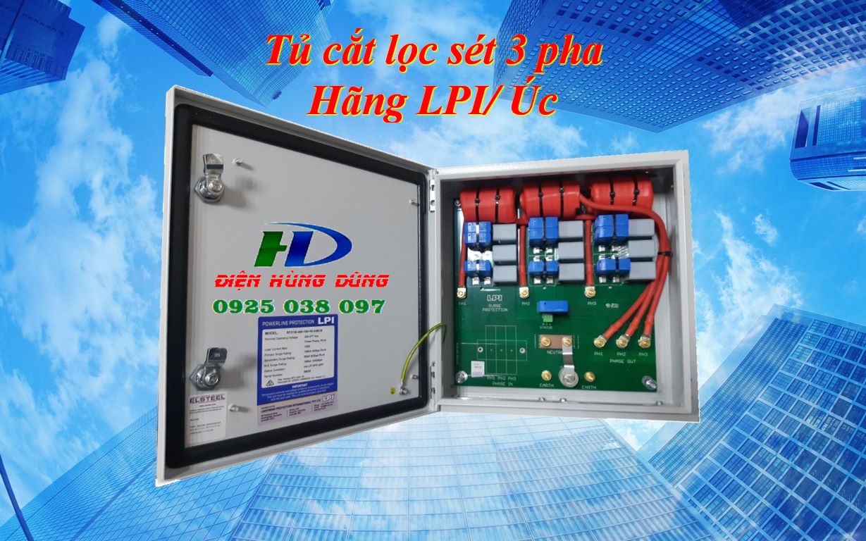 Tủ cắt lọc sét 3 pha 315A LPI SF3315-385-135+50-AIMCB