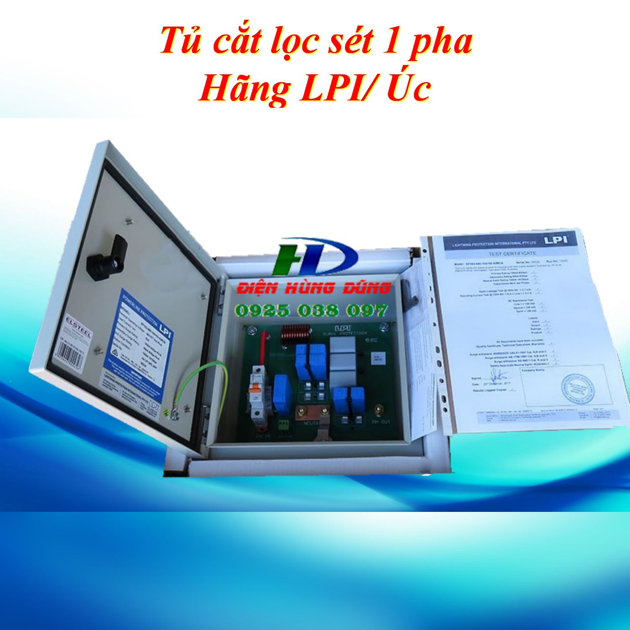 Tủ cắt lọc sét 1 pha 63A LPI SF163-480-150+50-AIMCB