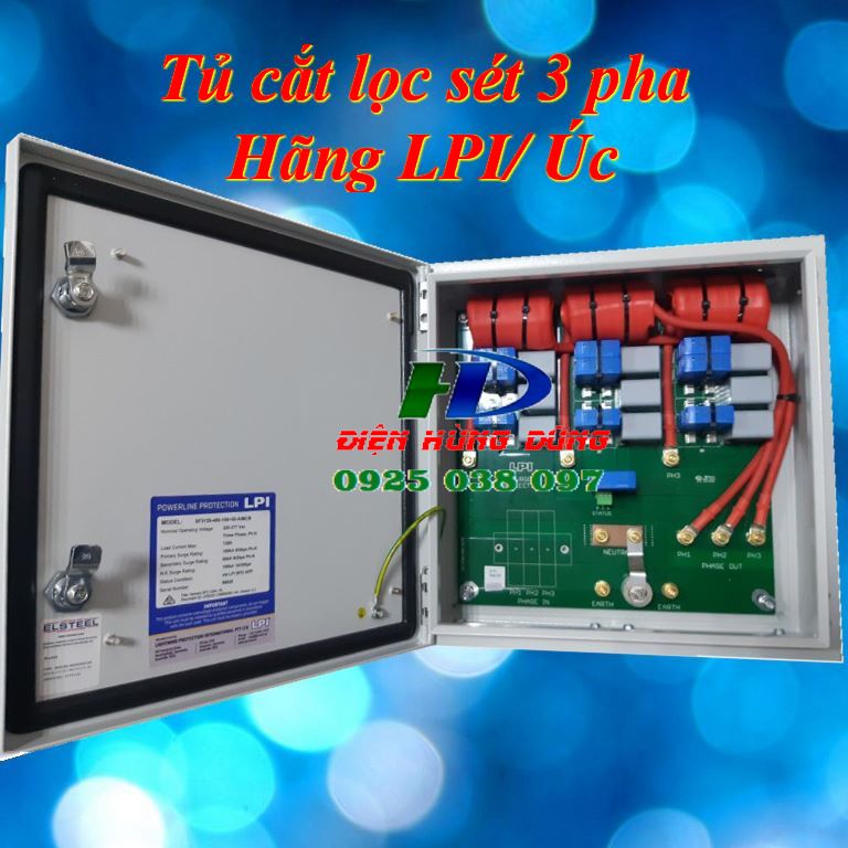 Tủ cắt lọc sét 3 pha 400A LPI SF3400-385-135+50-AIMCB